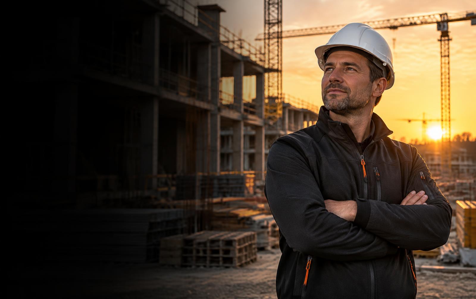 Entrepreneur du bâtiment sur son chantier